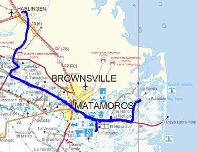 Route to Outreaches East of Matamoros